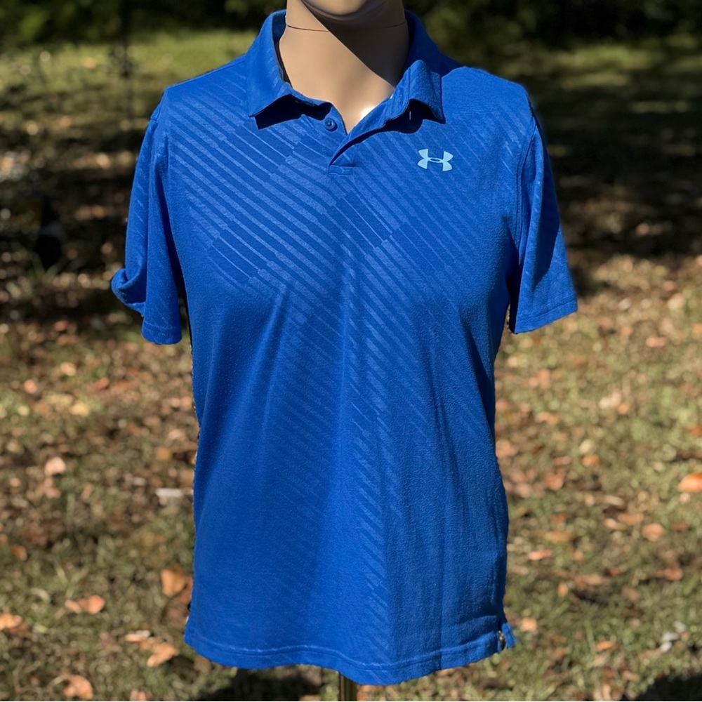 Boy’s Under Armour Loose Blue Polo Shirt Size YXL (CBM0002)